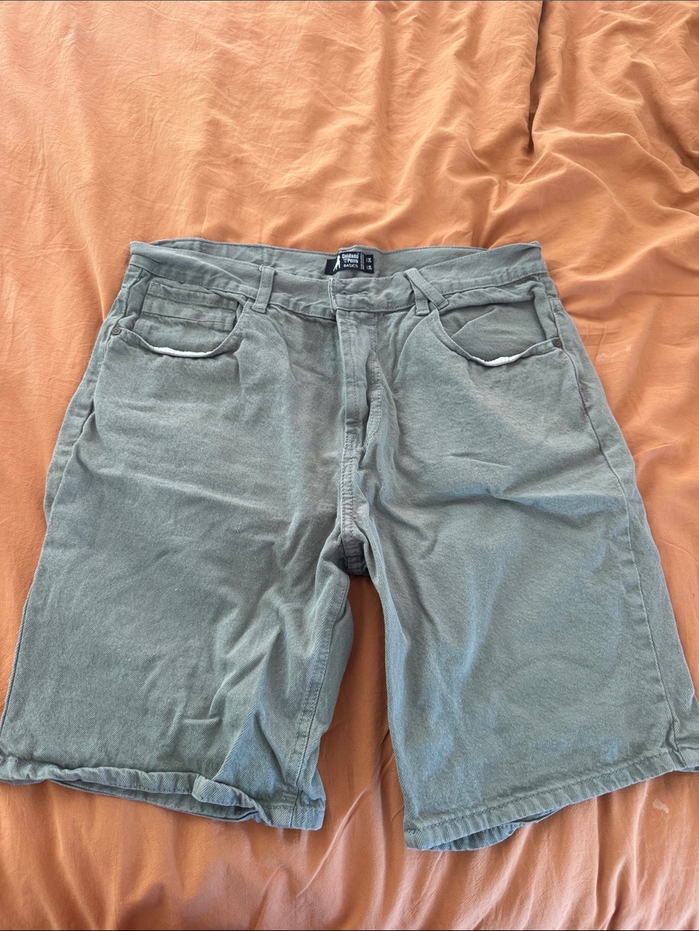 Men's Casual Olive Green Cotton Shorts 34